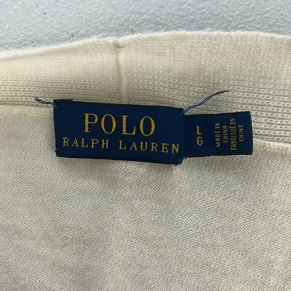 Ralph Lauren Wool Cardigan Ivory Open Front Long Sleeve Lightweight Sweater L - Picture 11 of 11